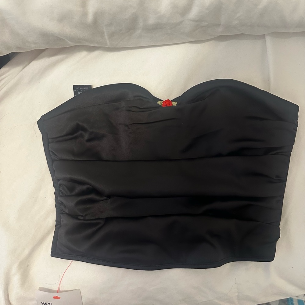 ASOS Black Satin Corset Top